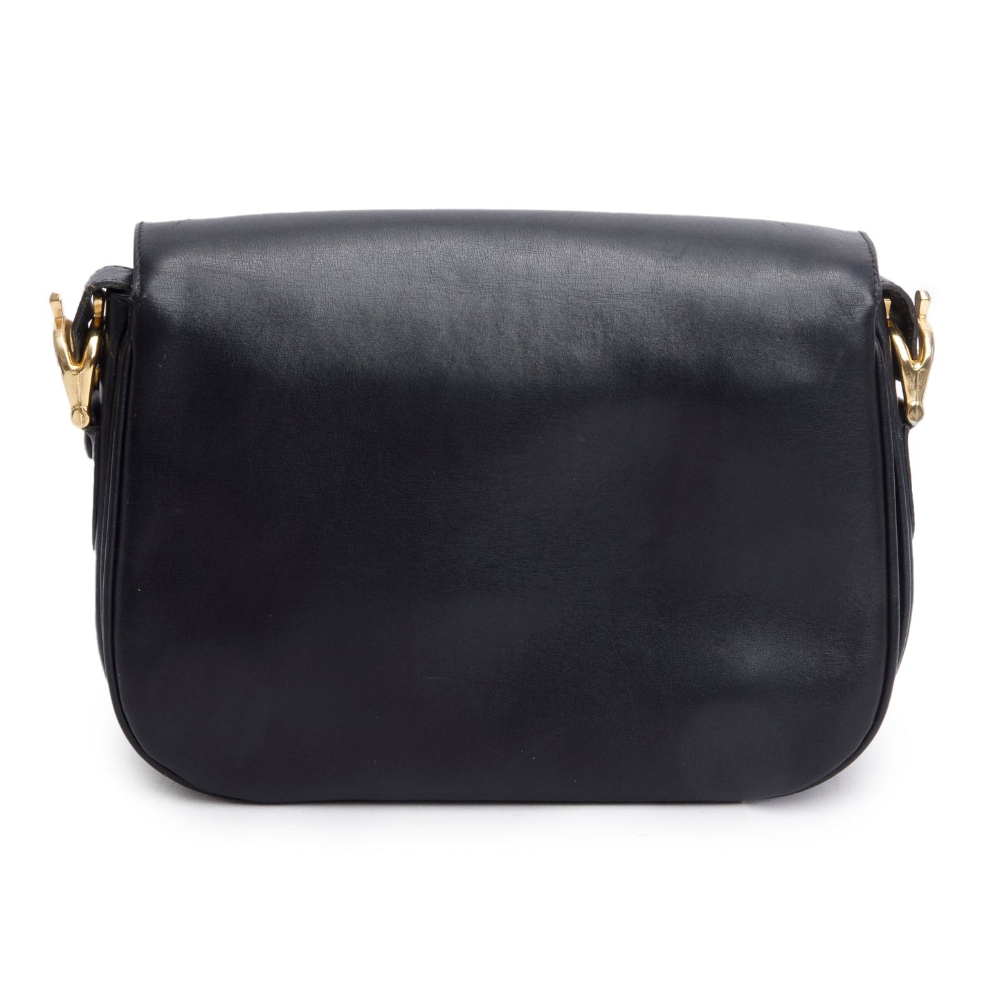 Celine   Black Leather Horse Carriage Shoulder Bag