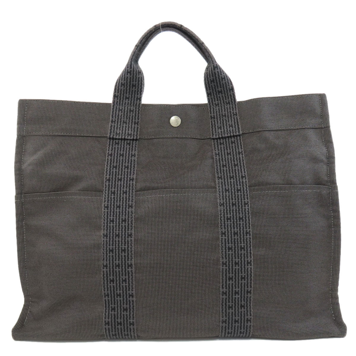 HERMES Tote Bag canvas gray Her Line Tote MM Women  d