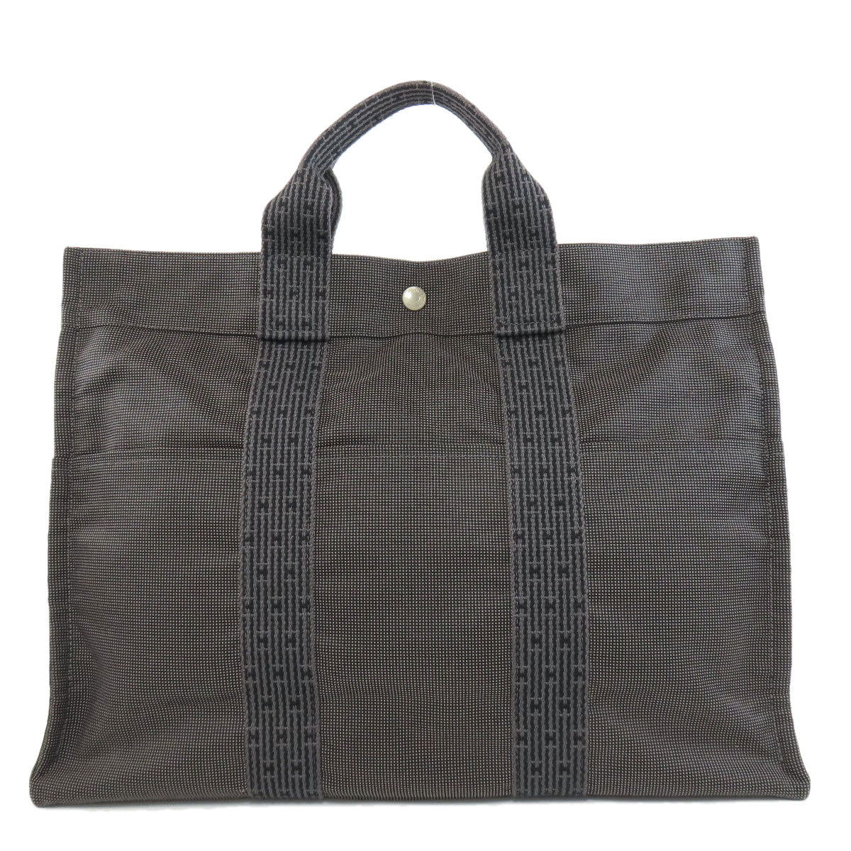 HERMES Tote Bag canvas gray Her Line Tote MM Women  d