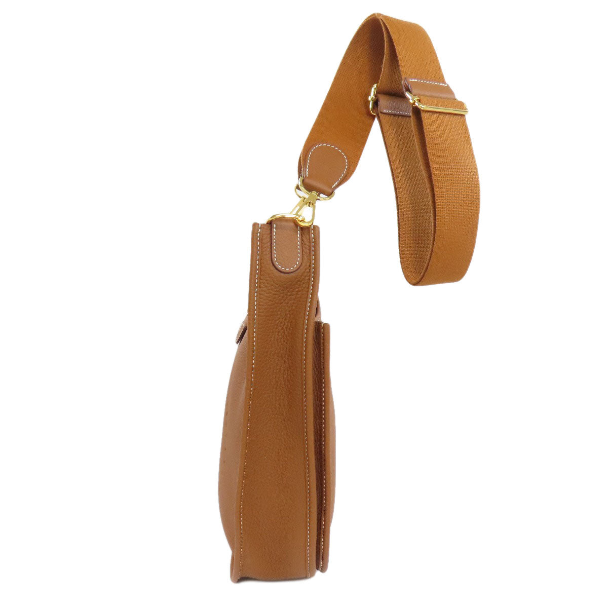 HERMES Shoulder Bag Taurillon Clemence Brown Evelyn 3 PM Gold Metal Women  d