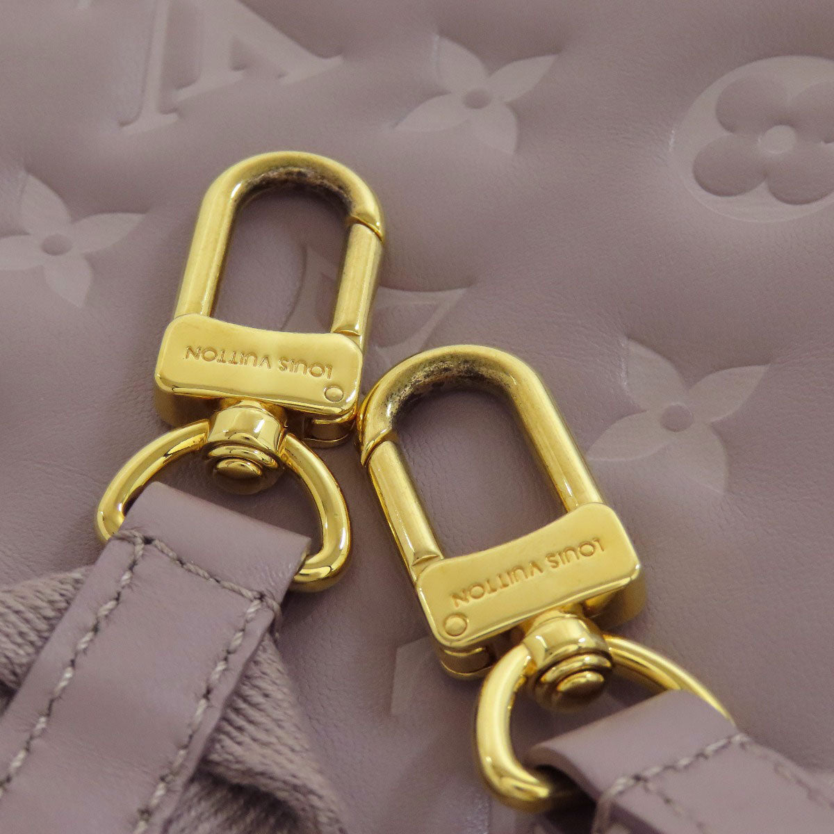 LOUIS VUITTON Handbag Lamb leather gray Kussan PM Women  d
