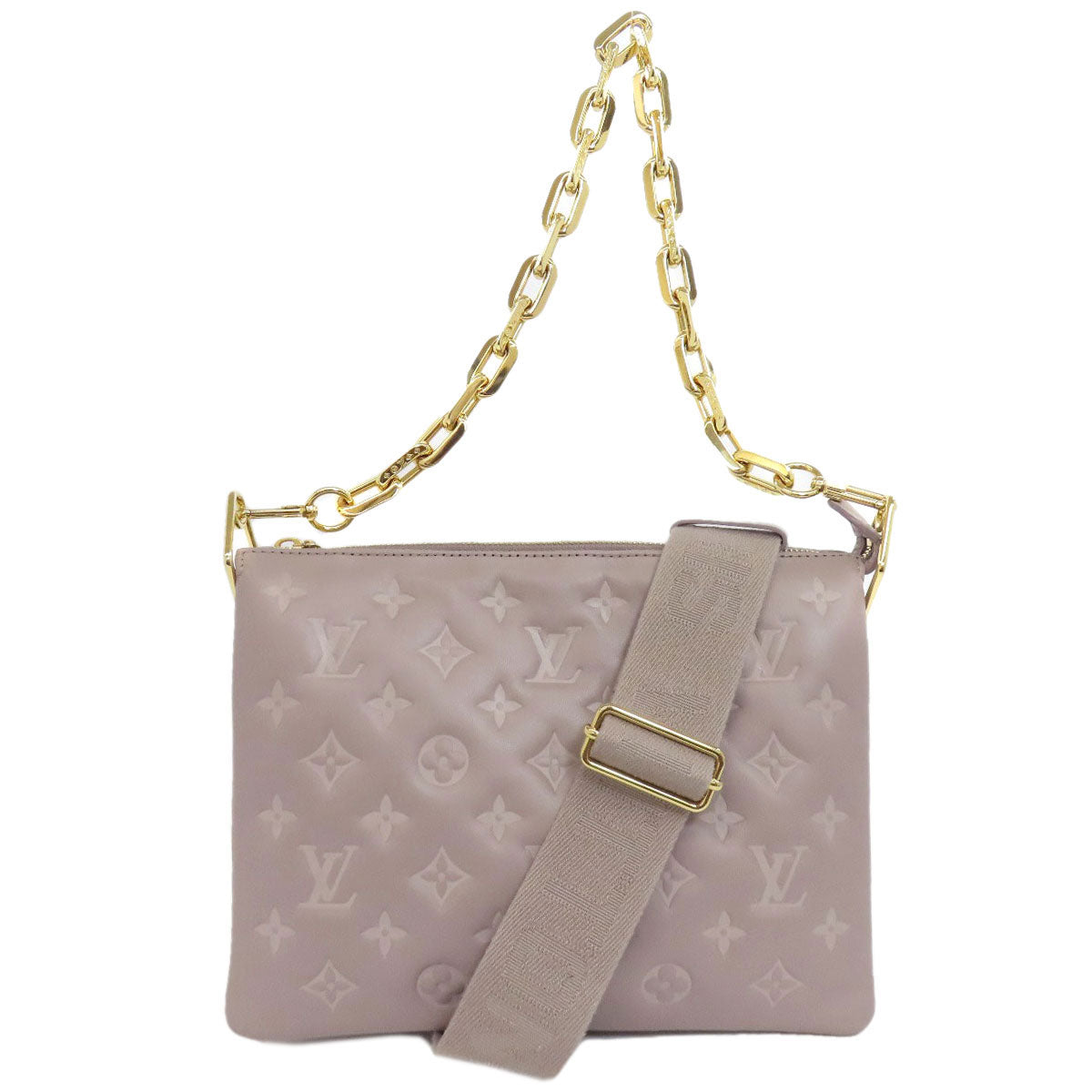 LOUIS VUITTON Handbag Lamb leather gray Kussan PM Women  d