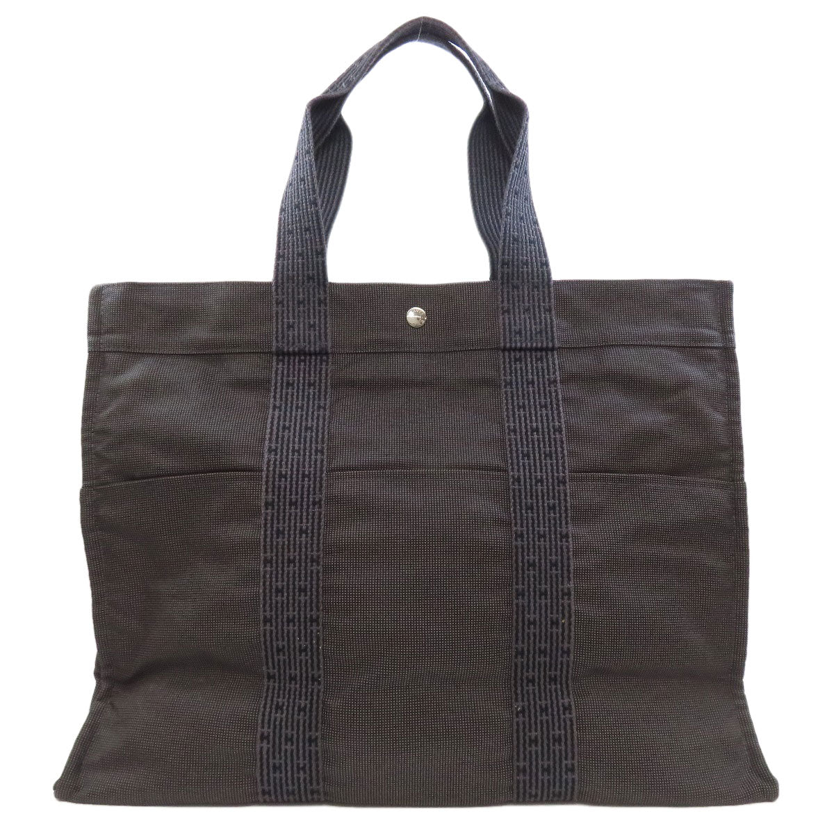 HERMES Tote Bag canvas gray Her LineGM Women  d