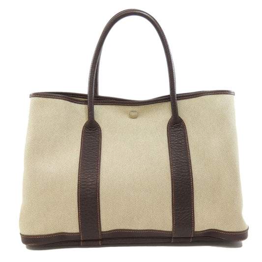 HERMES Tote Bag Tower ash beige Garden Party PM SilverMetal Women  d