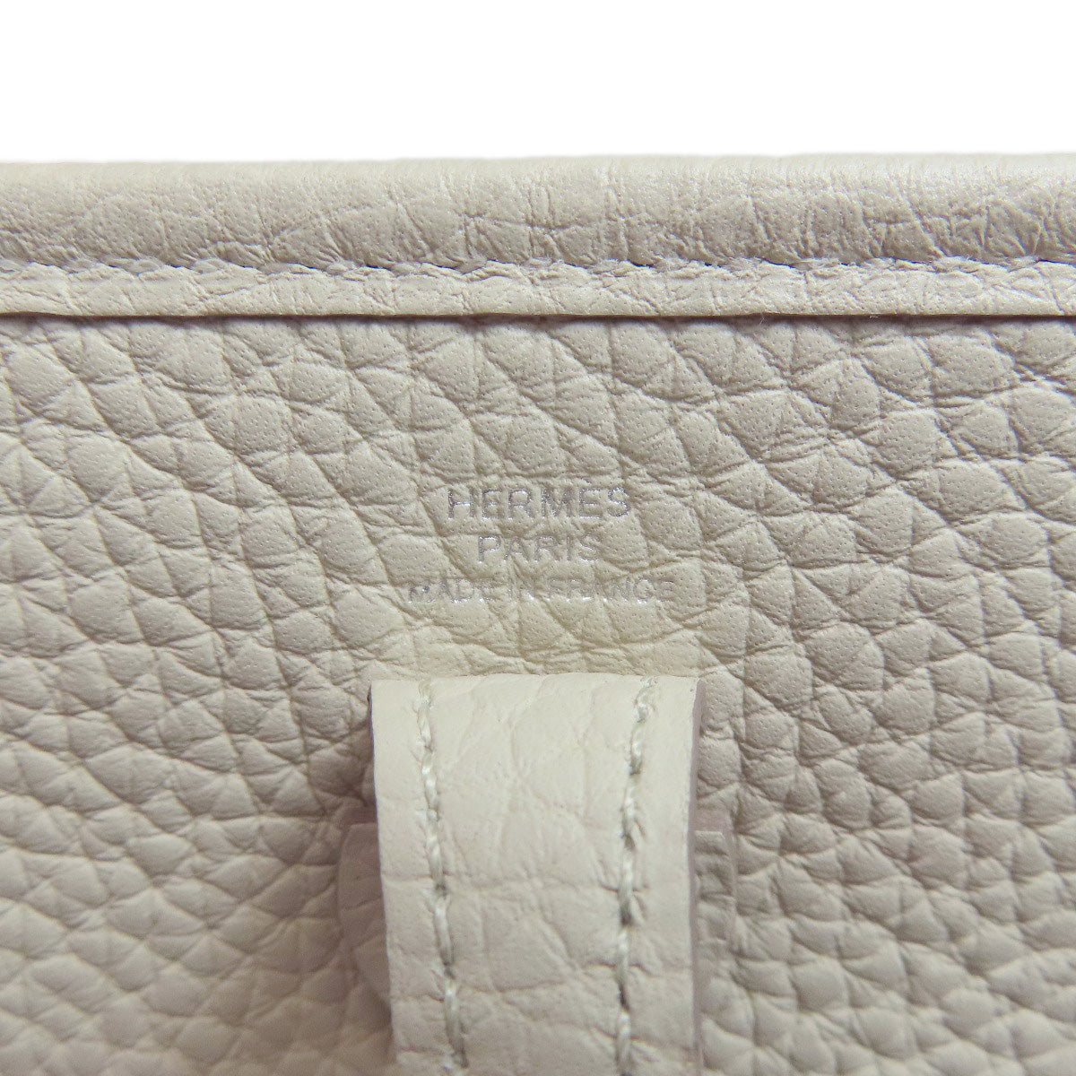 HERMES Shoulder Bag Taurillon Clemence white Evelyn TPM Amazone SilverMetal Women  d