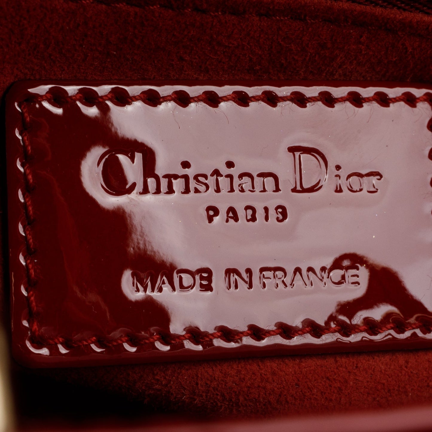 Christian Dior 2022 Red Patent Cannage Leather Small Lady Dior