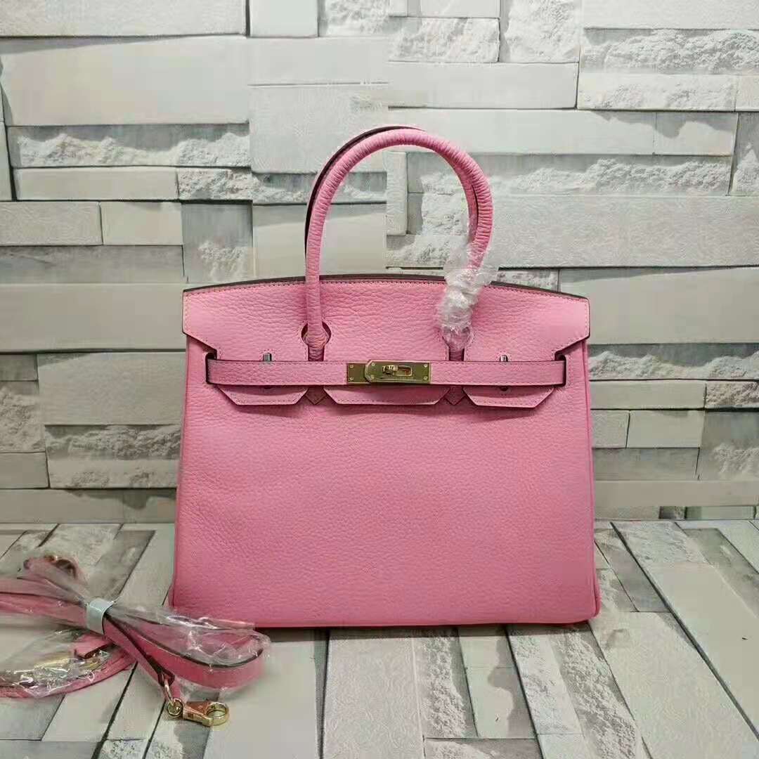 Top Quality Birkin Pink For Women Gold Toned Hardware 14in/35cm 
