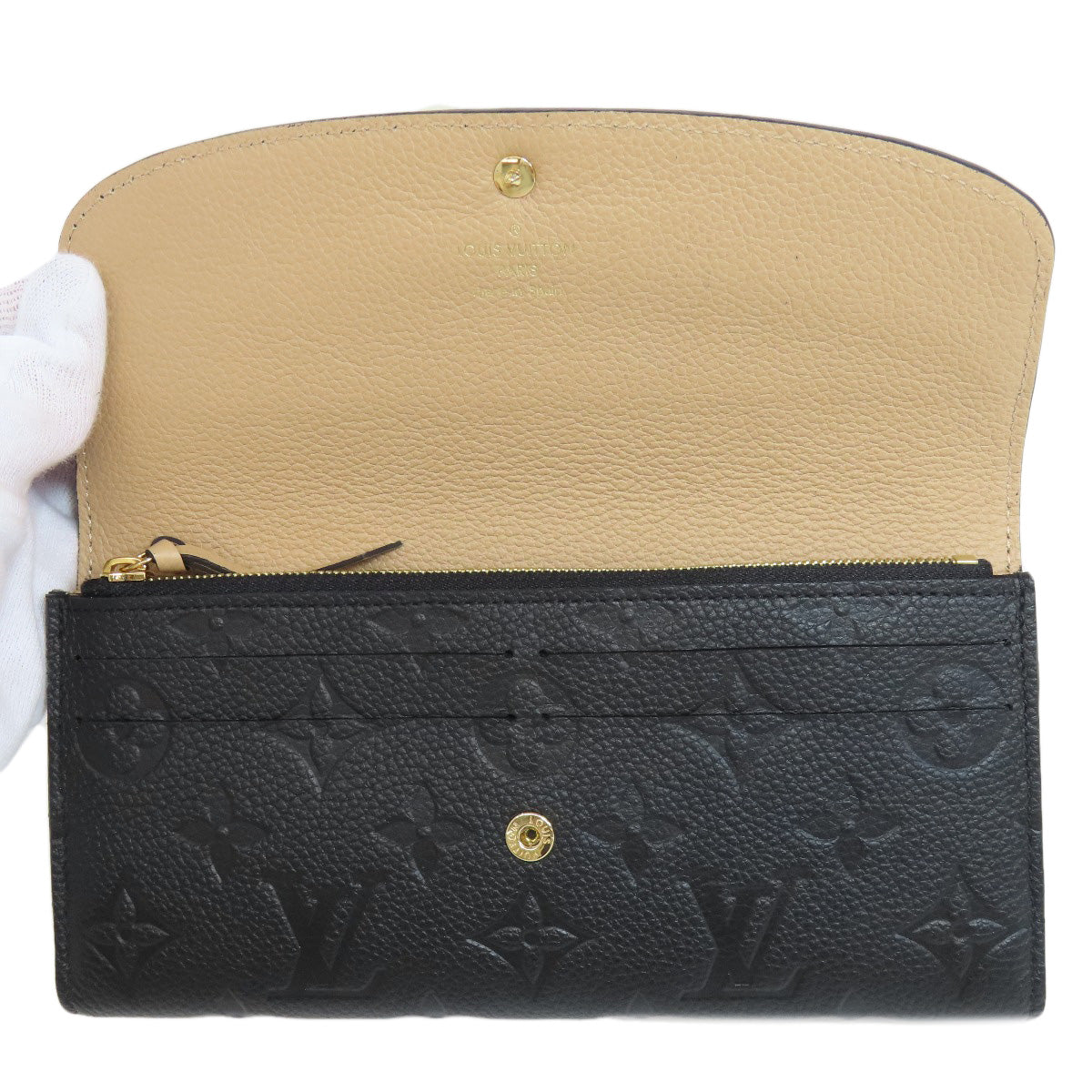 LOUIS VUITTON Bifold Wallet M62369 Ann Platt black Portefeuille Emily Women  d