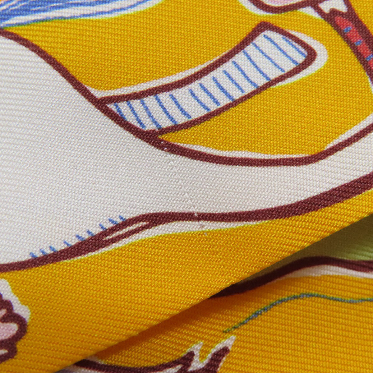 HERMES scarf silk yellow Twilly Women  d