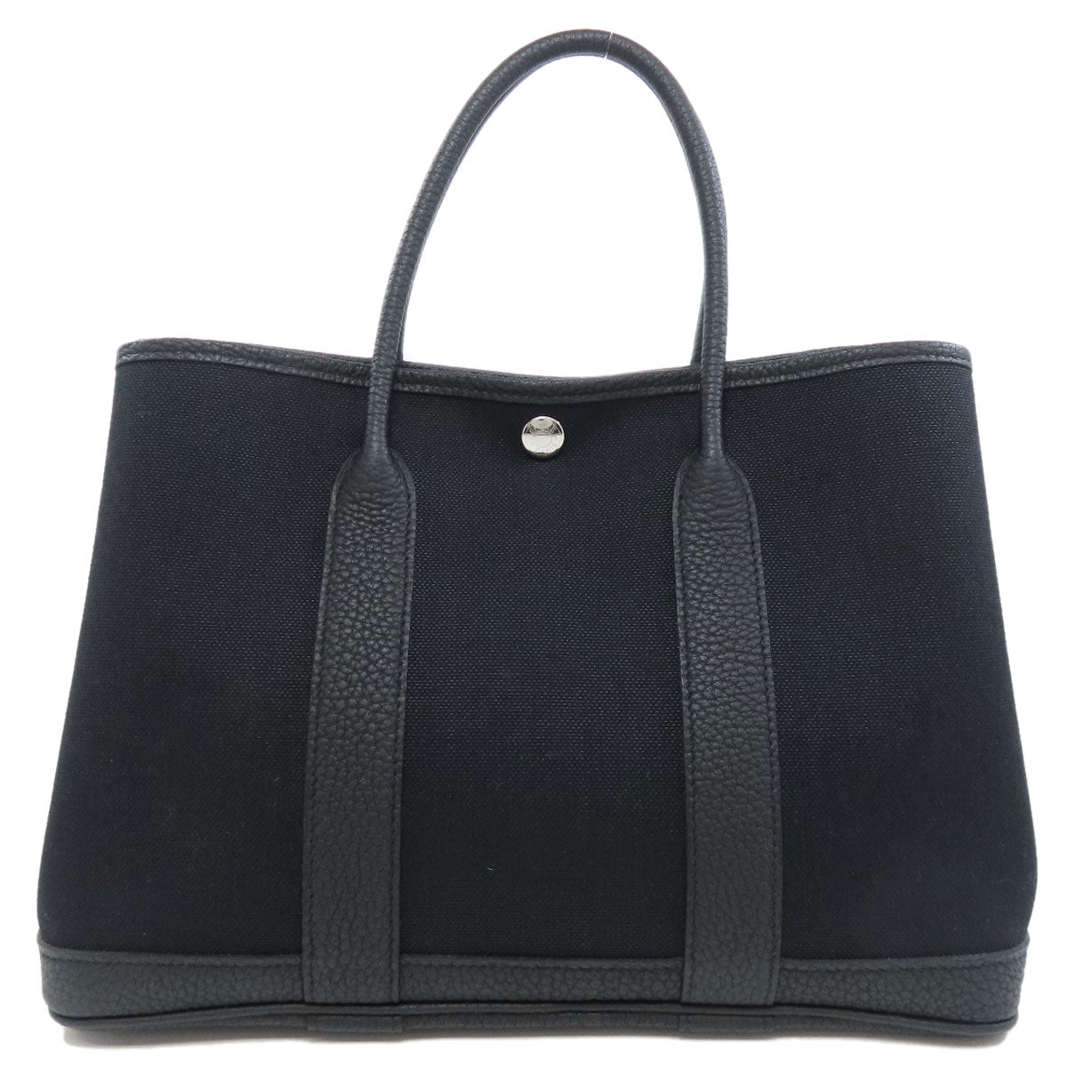 HERMES Tote Bag Toile Military, Negonda black Garden Party TPM SilverMetal Women  d