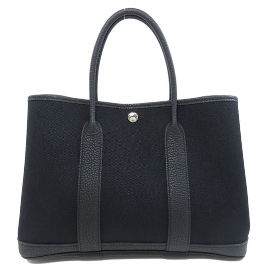 HERMES Tote Bag Toile Military, Negonda black Garden Party TPM SilverMetal Women  d