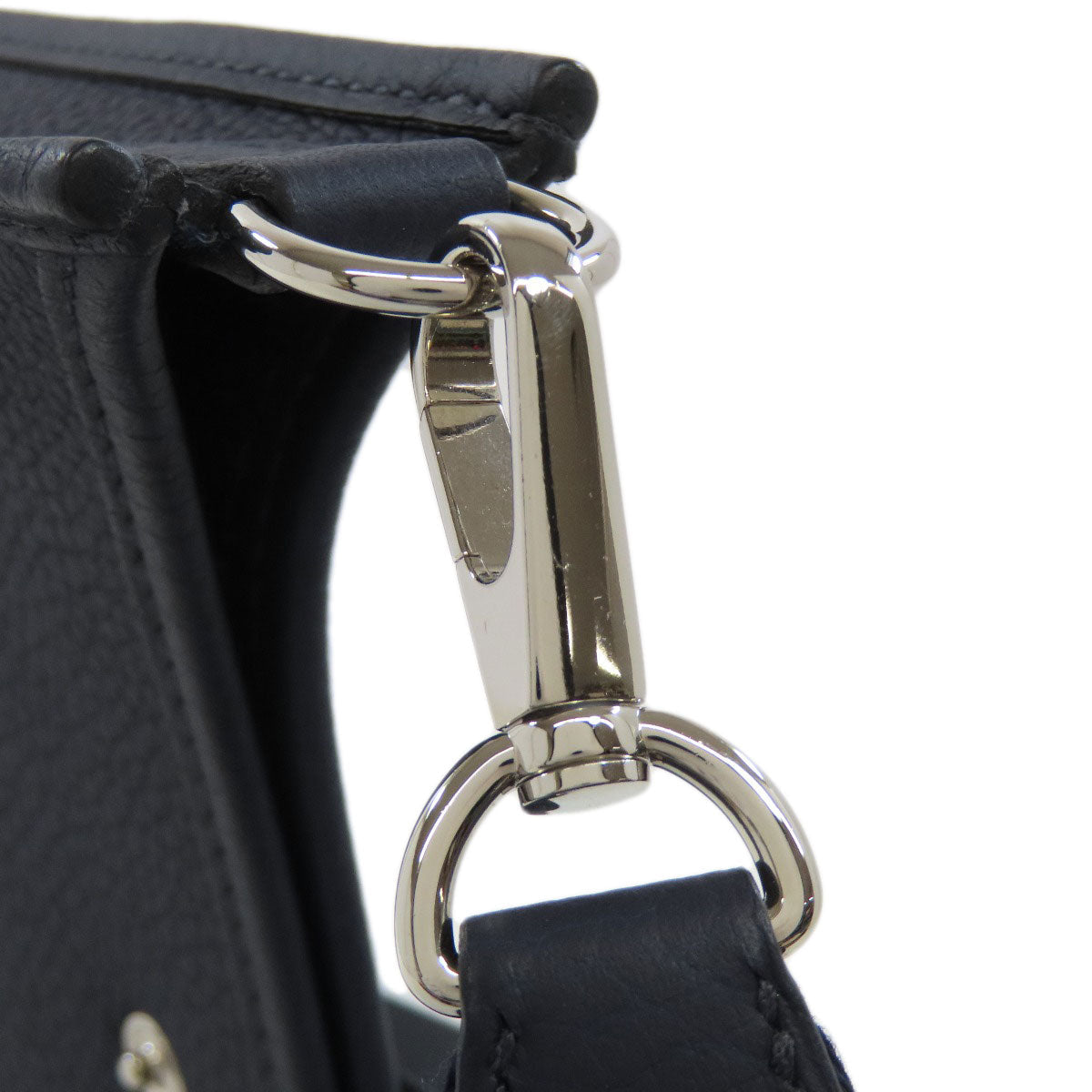 HERMES Shoulder Bag Taurillon Clemence Navy Evelyn TPM SilverMetal Women  d
