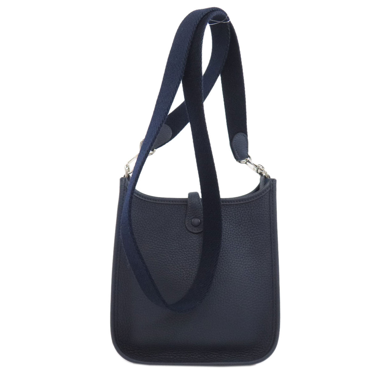 HERMES Shoulder Bag Taurillon Clemence Navy Evelyn TPM SilverMetal Women  d