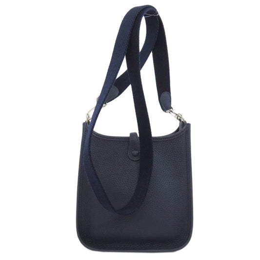 HERMES Shoulder Bag Taurillon Clemence Navy Evelyn TPM SilverMetal Women  d