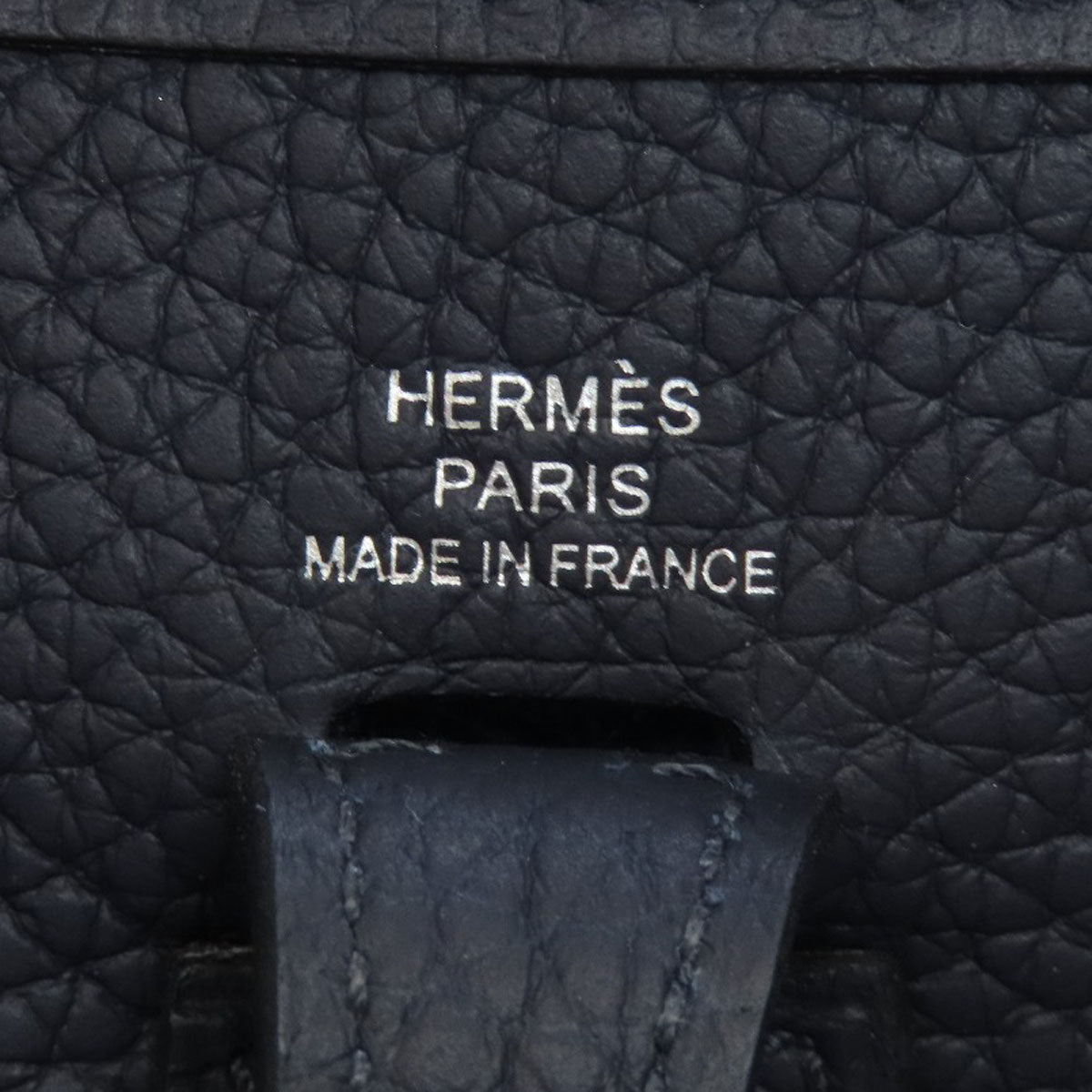 HERMES Shoulder Bag Taurillon Clemence Navy Evelyn TPM SilverMetal Women  d