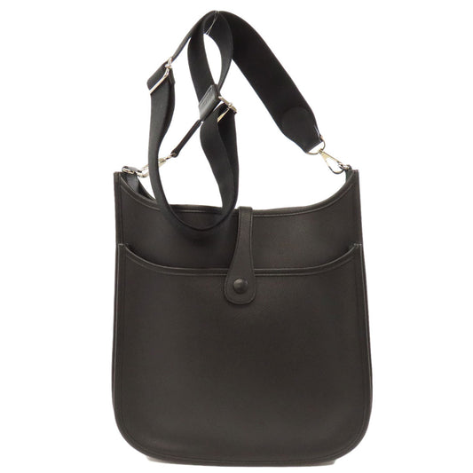 HERMES Shoulder Bag Epsom black Evelyn 3 PM SilverMetal Women  d