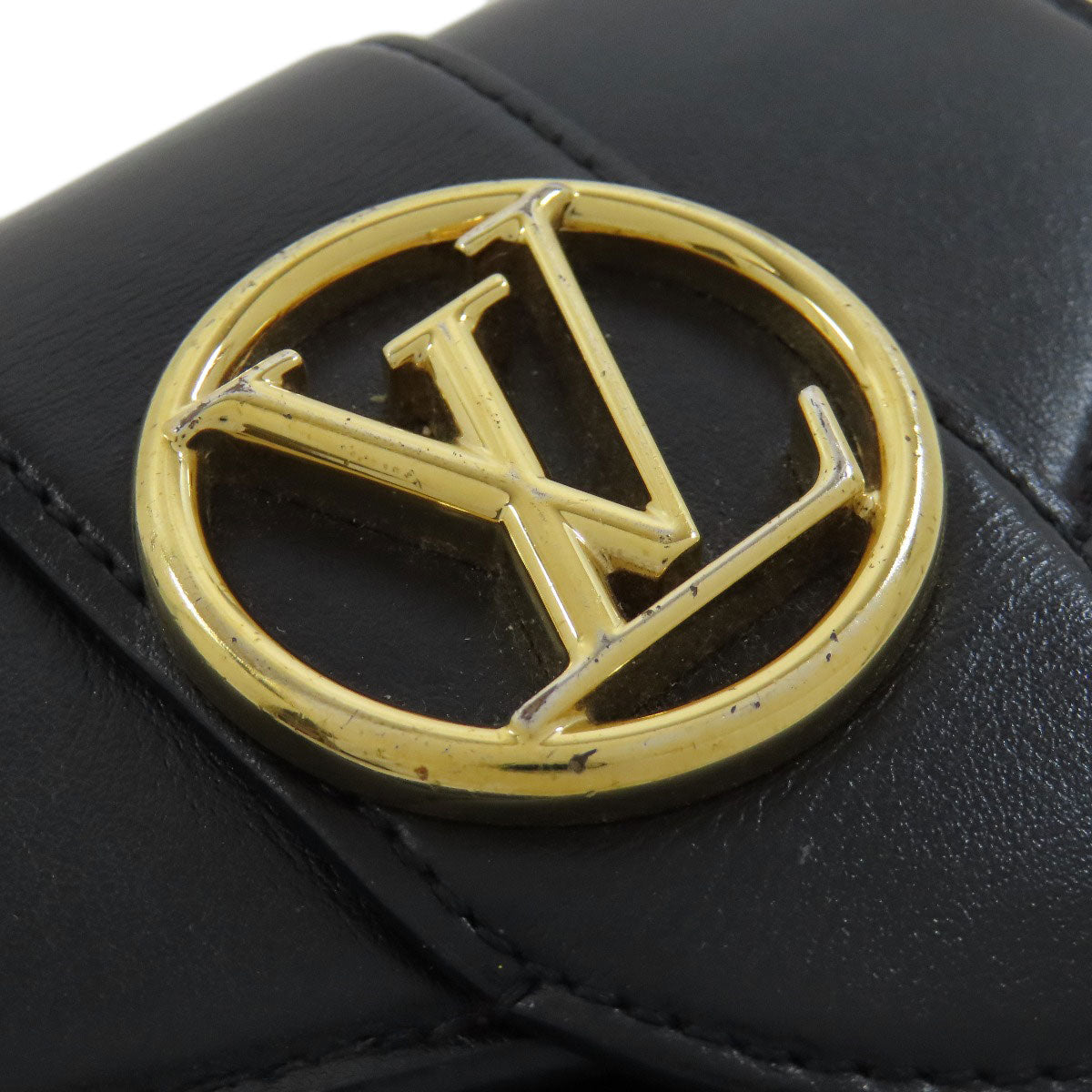 LOUIS VUITTON Bifold Wallet M69176 leather black Portefeuille LV Pont Neuf Women  d