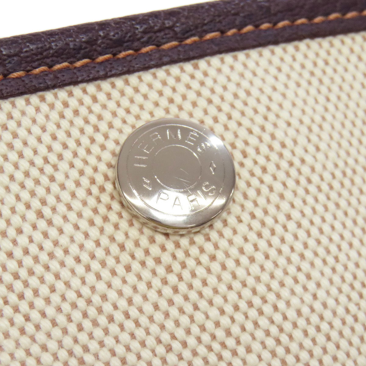 HERMES Tote Bag Tower ash beige Garden Party PM SilverMetal Women  d