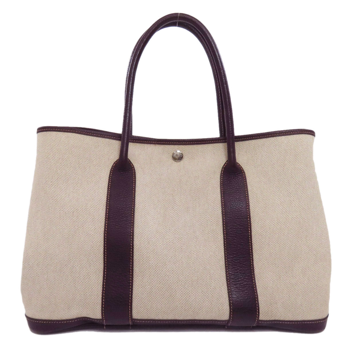 HERMES Tote Bag Tower ash beige Garden Party PM SilverMetal Women  d