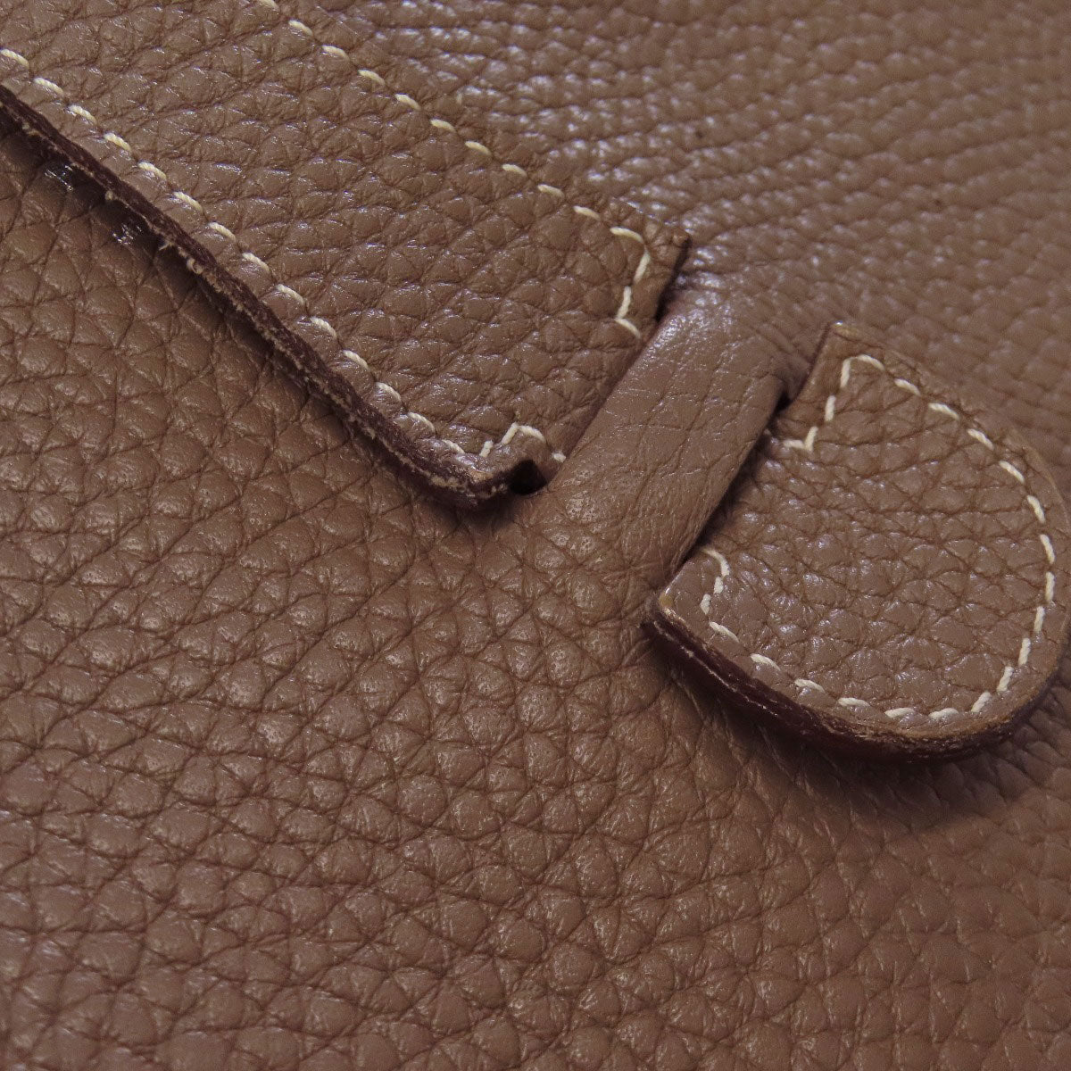 HERMES Shoulder Bag Taurillon Clemence beige Evelyn 3 GM SilverMetal Women  d