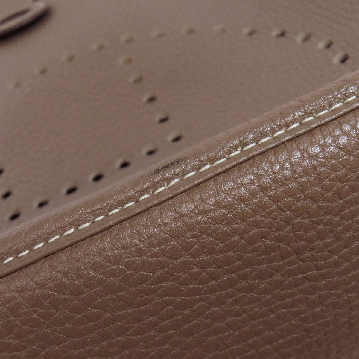 HERMES Shoulder Bag Taurillon Clemence beige Evelyn 3 GM SilverMetal Women  d