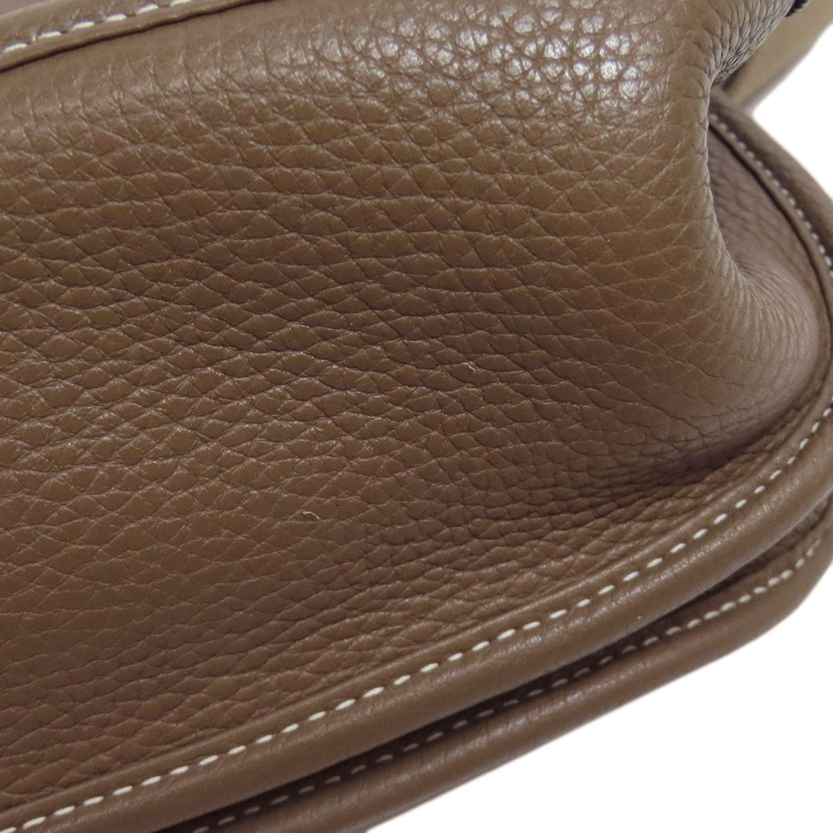 HERMES Shoulder Bag Taurillon Clemence beige Evelyn 3 GM SilverMetal Women  d