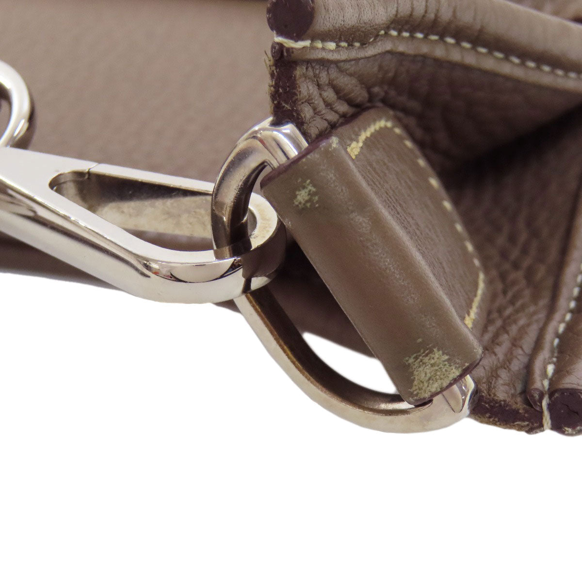 HERMES Shoulder Bag Taurillon Clemence beige Evelyn 3 GM SilverMetal Women  d