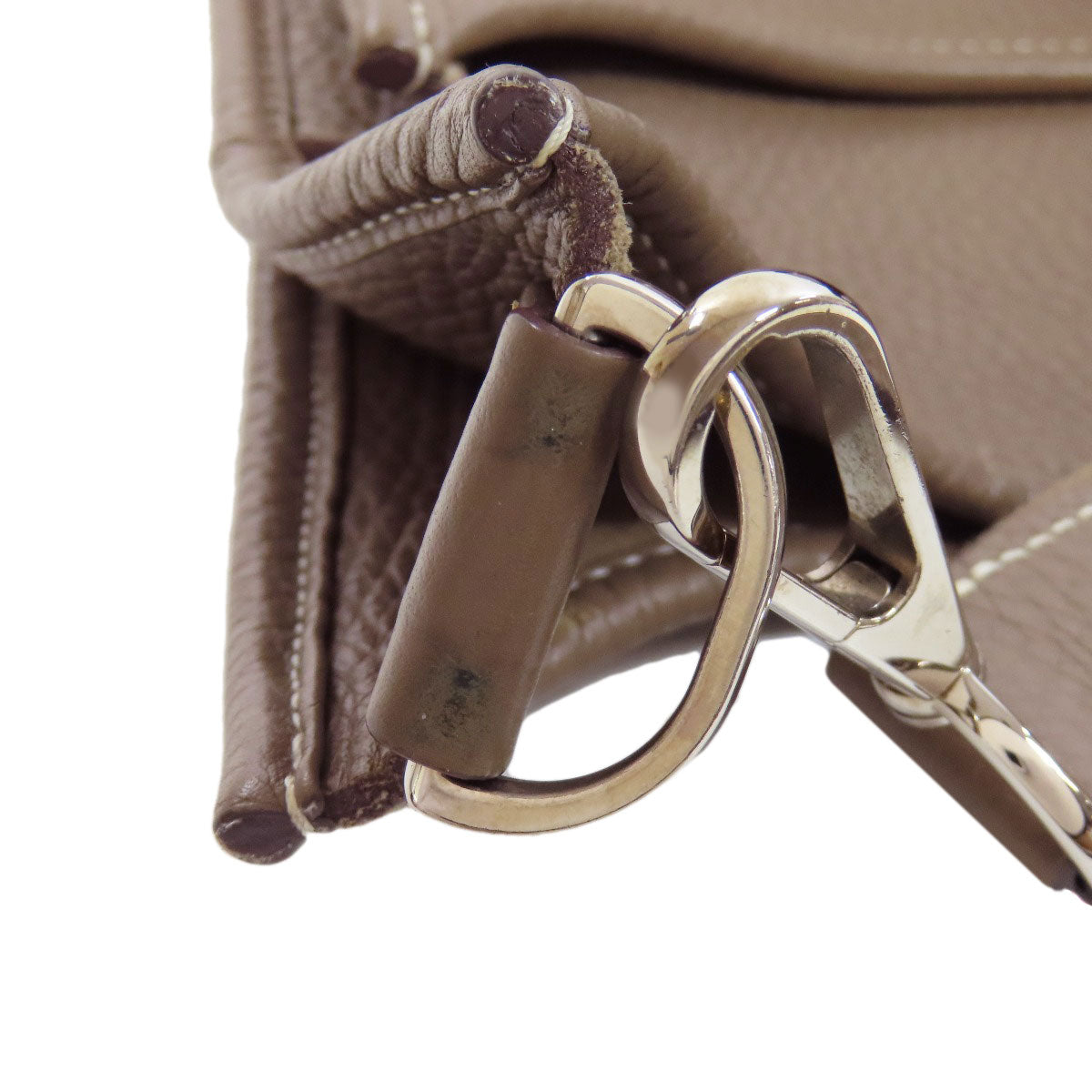 HERMES Shoulder Bag Taurillon Clemence beige Evelyn 3 GM SilverMetal Women  d