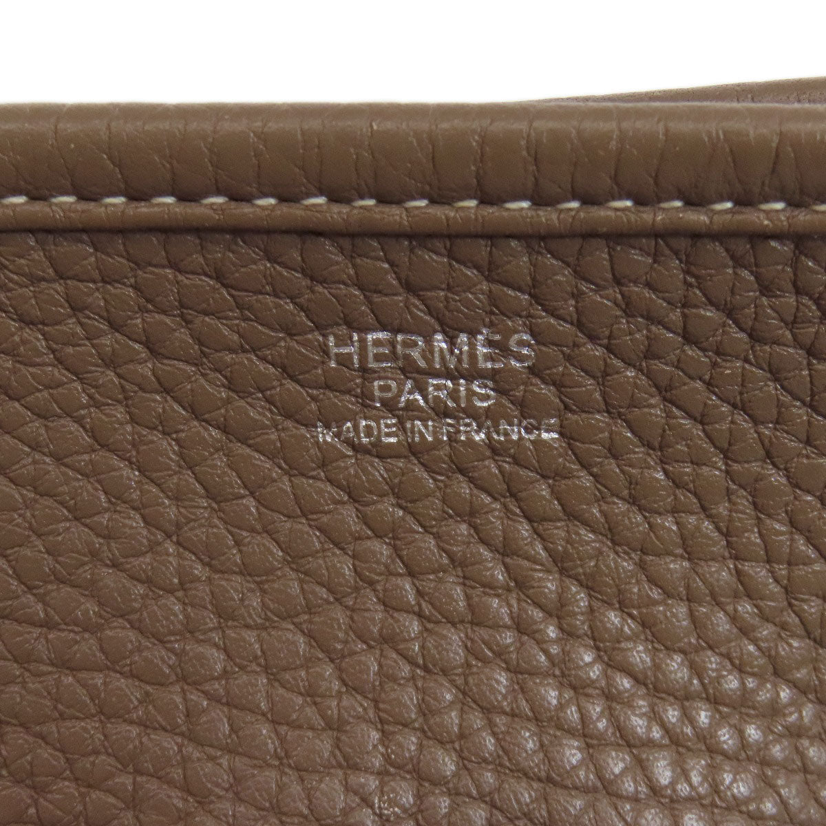 HERMES Shoulder Bag Taurillon Clemence beige Evelyn 3 GM SilverMetal Women  d