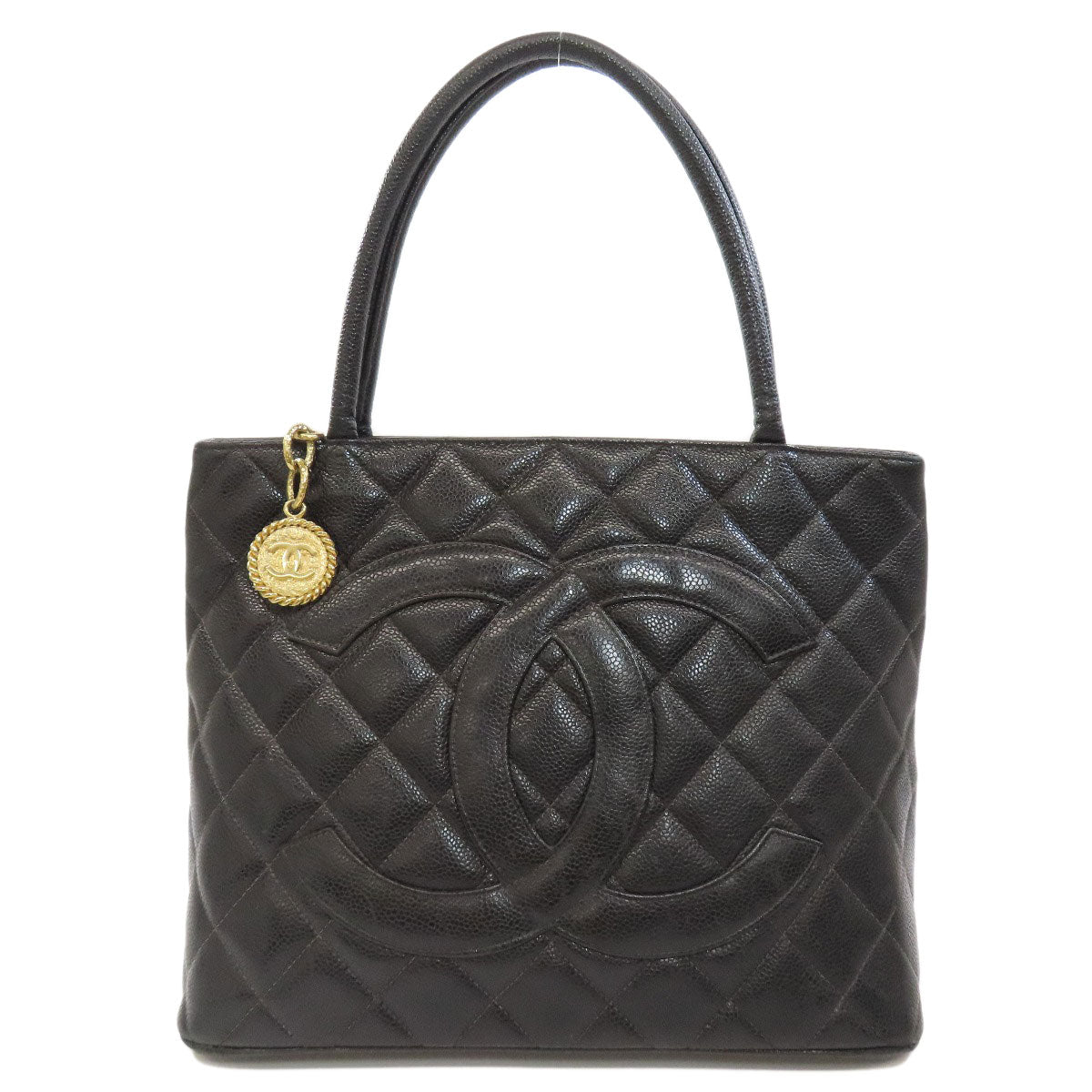 CHANEL Tote Bag Grained Calfskin Skin black   Tote Gold Metal