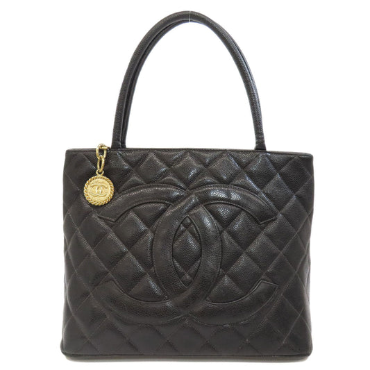 CHANEL Tote Bag Grained Calfskin Skin black   Tote Gold Metal