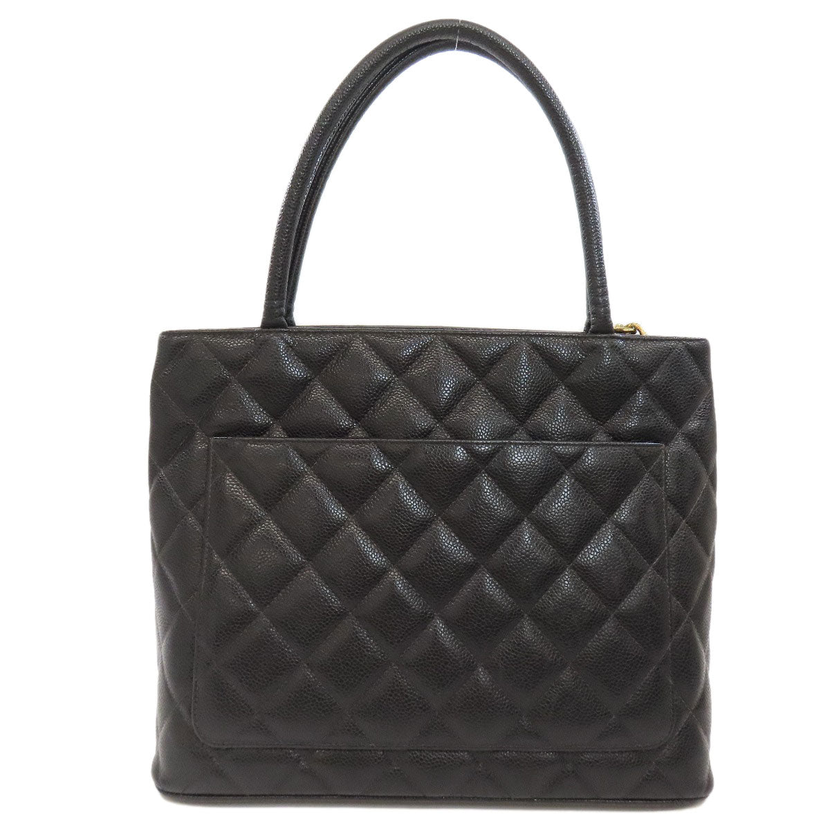 CHANEL Tote Bag Grained Calfskin Skin black   Tote Gold Metal
