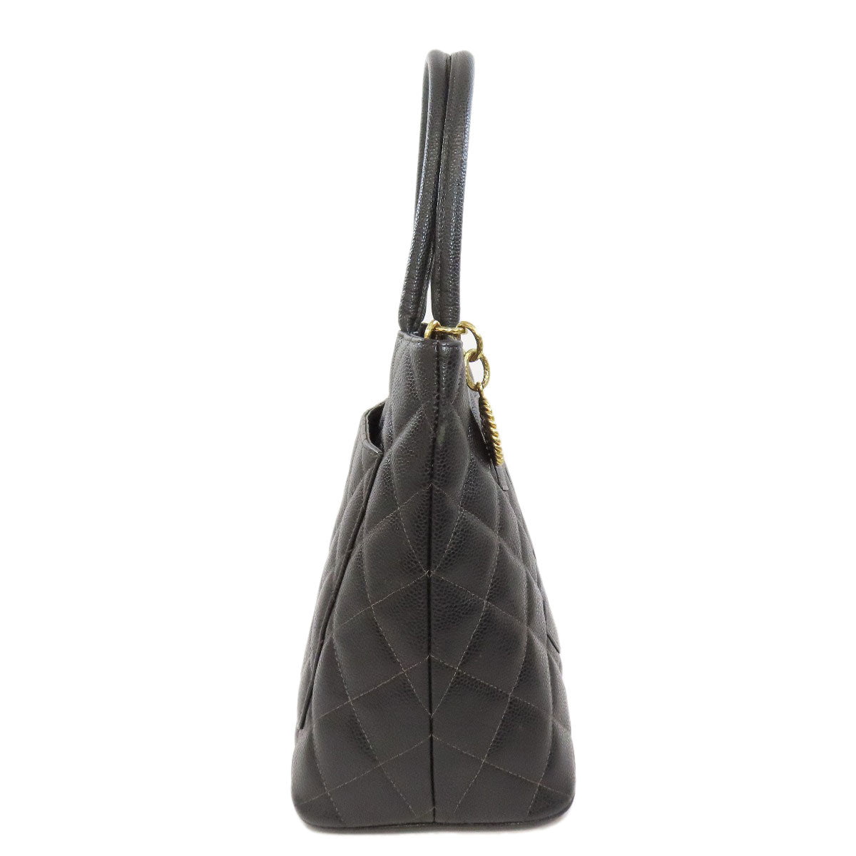 CHANEL Tote Bag Grained Calfskin Skin black   Tote Gold Metal