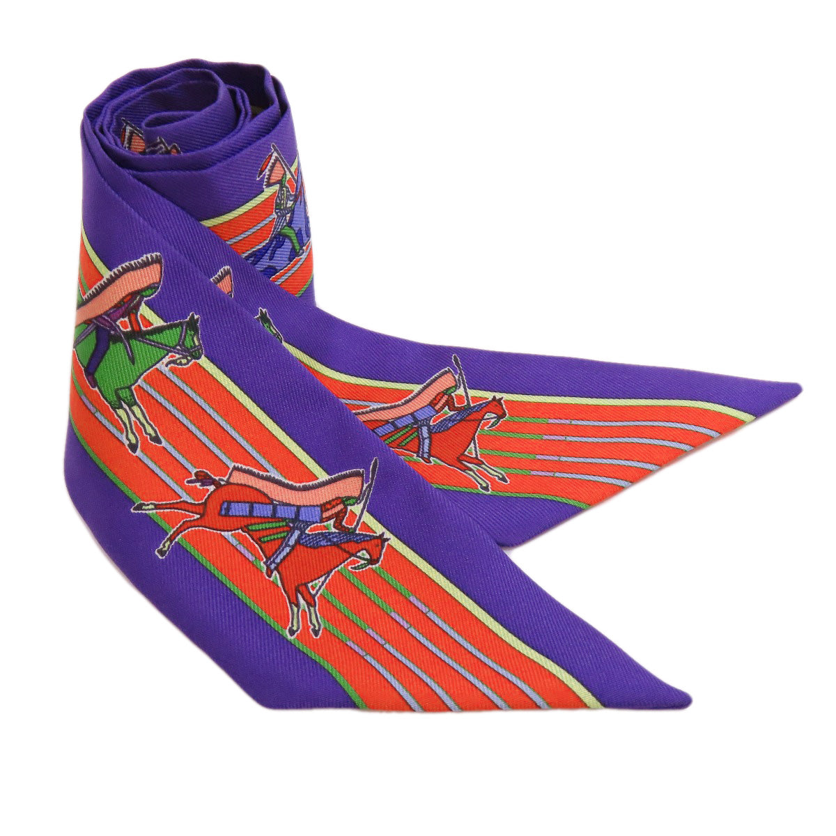 HERMES scarf silk purple Twilly Women  d
