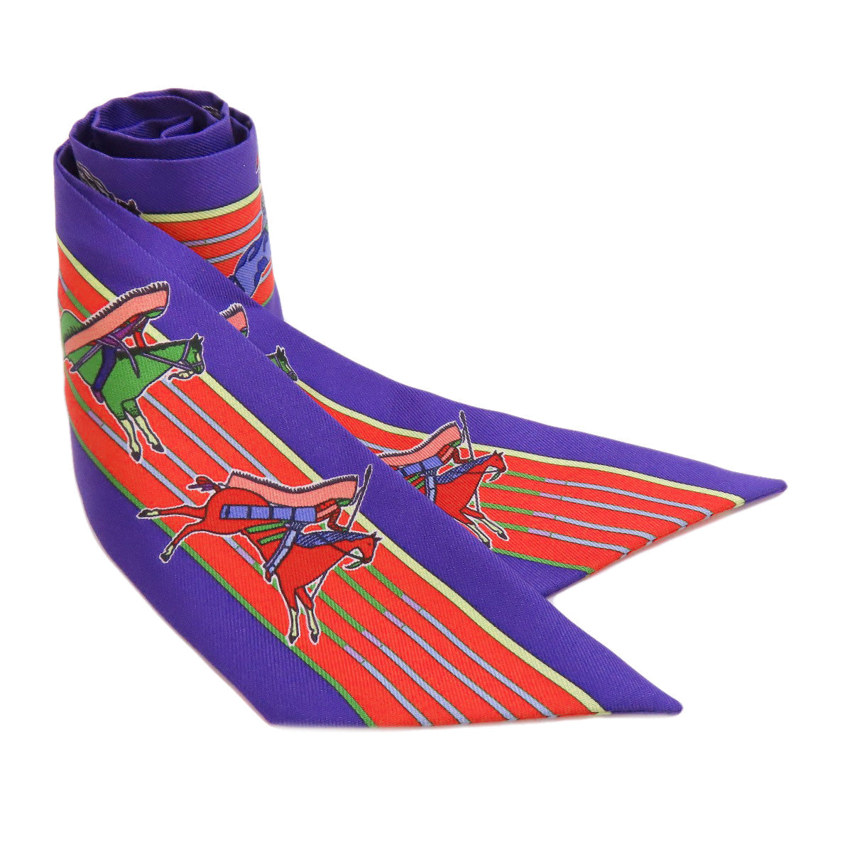 HERMES scarf silk purple Twilly Women  d