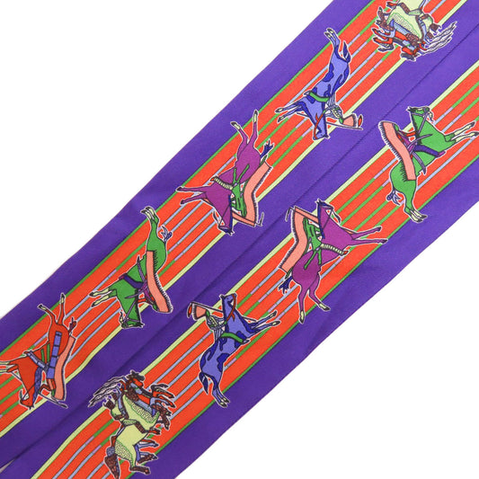 HERMES scarf silk purple Twilly Women  d