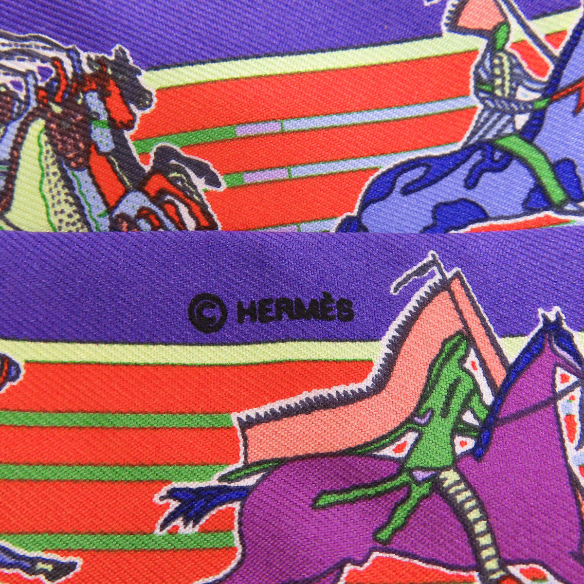 HERMES scarf silk purple Twilly Women  d