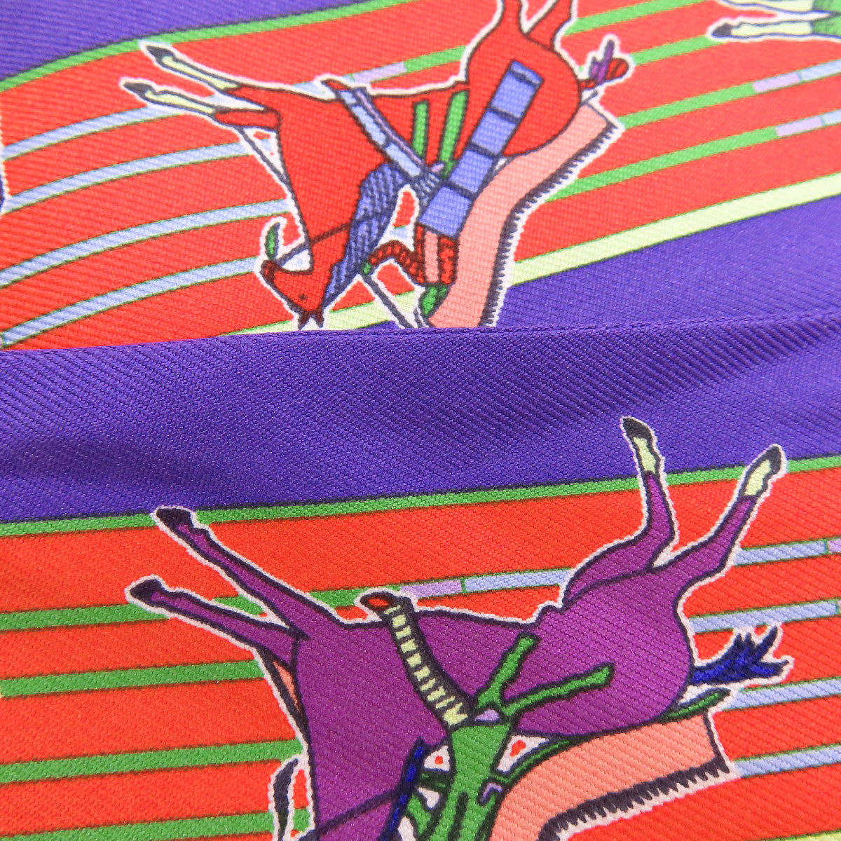 HERMES scarf silk purple Twilly Women  d