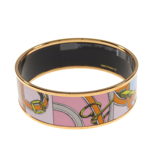 HERMES bracelet metallic pink Emaille GM bangle Women  d