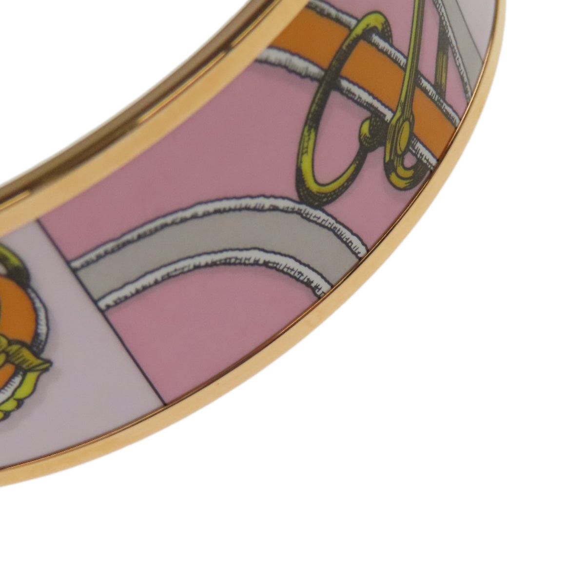 HERMES bracelet metallic pink Emaille GM bangle Women  d