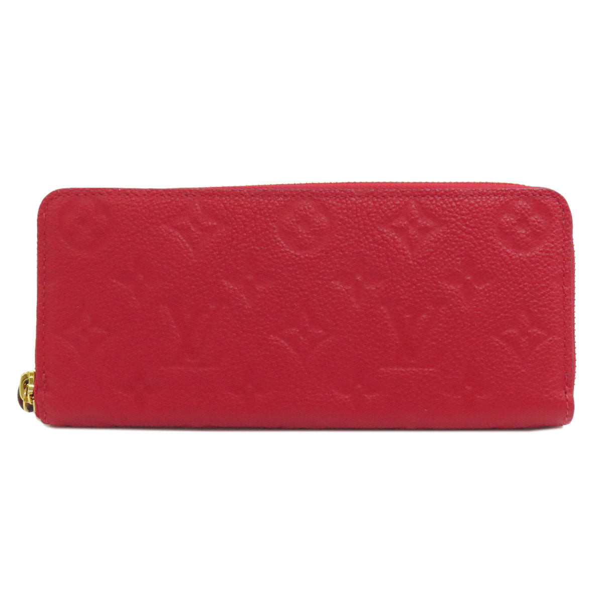 LOUIS VUITTON Long Wallet Purse M61701 Ann Platt Red Portefeuille Clemence Women