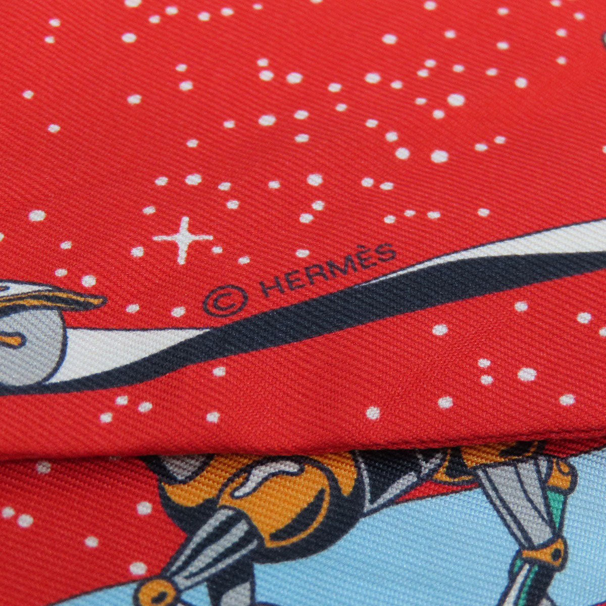HERMES scarf silk Red Twilly Women  d