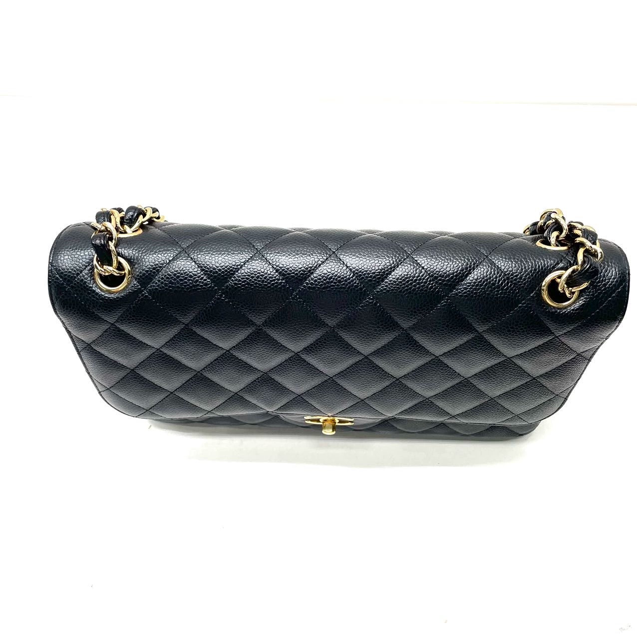 Chanel Classic Flap Jumbo Black Caviar Leather Double Flap with Gold Hardware, 2012