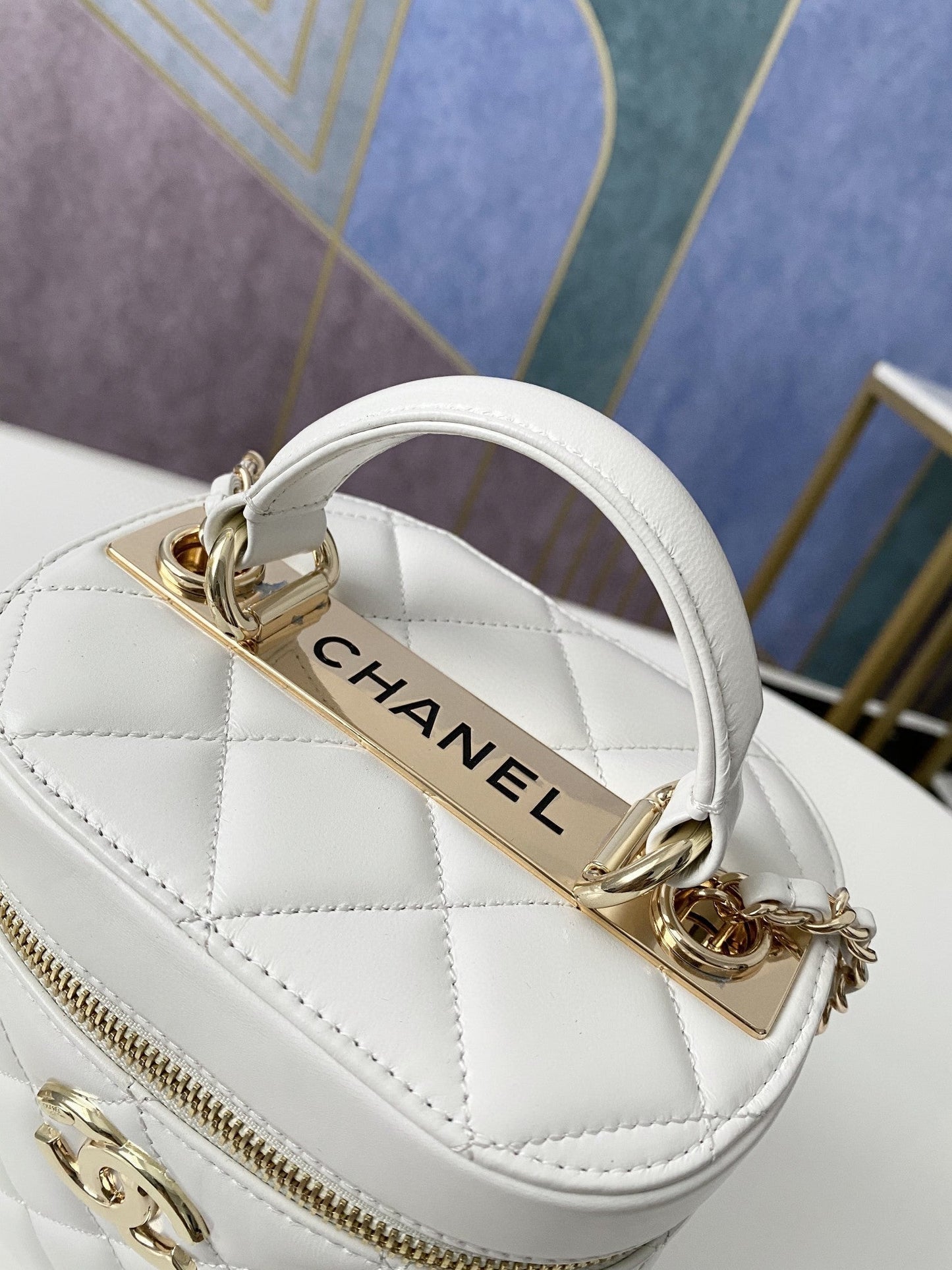 CHLVanity Case Gold Hardware White For Women, Women’s Handbags, Shoulder Bags 9in/24cm 