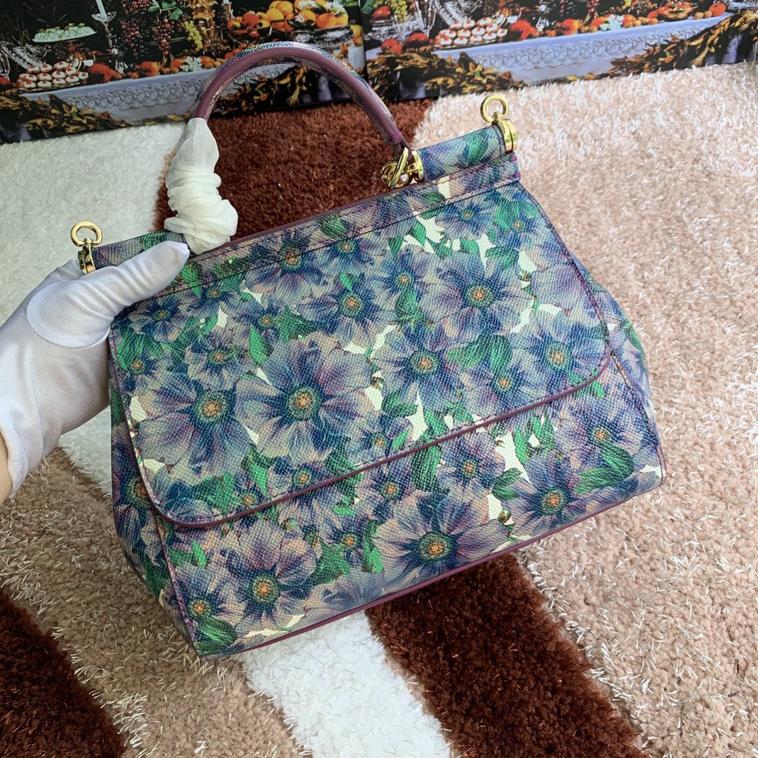 Top Quality MeTop Qualityum Sicily Handbag Unique Print Motifs Muticolour For Women 10.2in/26cm Top Quality