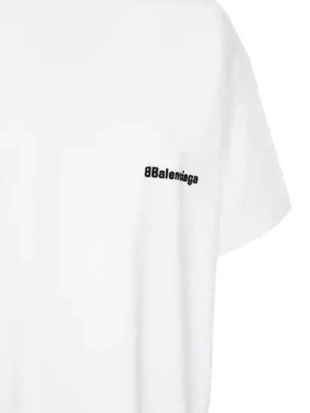 Luxury Balenciaga Trending 2025 Embroided Logo Short Sleeve T-Shirt White