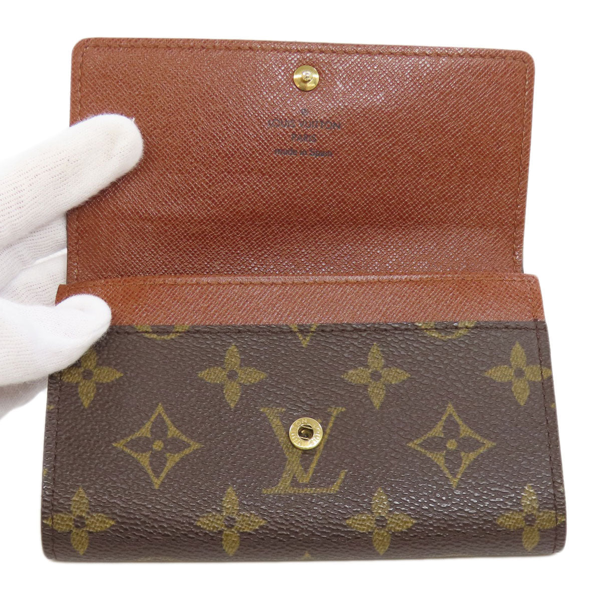 LOUIS VUITTON Bifold Wallet M61735 Monogram canvas Brown Portonet Zip Women  d