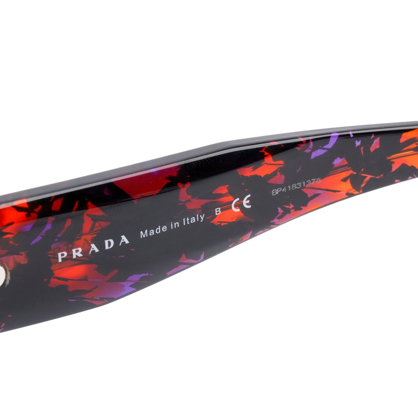 Prada SPR 06Y Brown Tortoise Acetate Symbole Rectangular Sunglasses