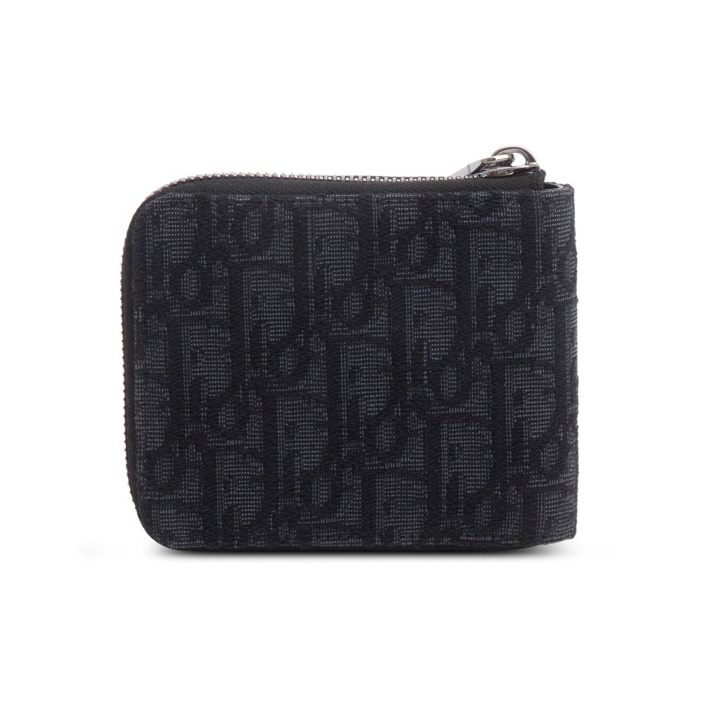 Christian Dior 2022 Black Oblique Zipped Coin Purse Wallet