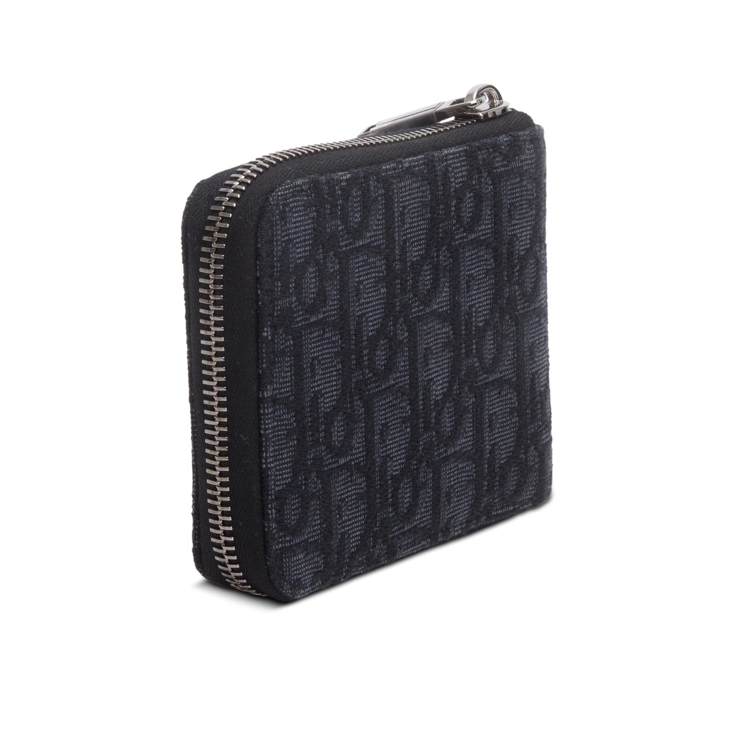 Christian Dior 2022 Black Oblique Zipped Coin Purse Wallet